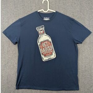 Academy Sports Navy Get Sauced BBQ Graphic Tee Pig Butt Slappin Good Size 2XL